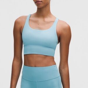 Washed Blue Energy Longline Bra